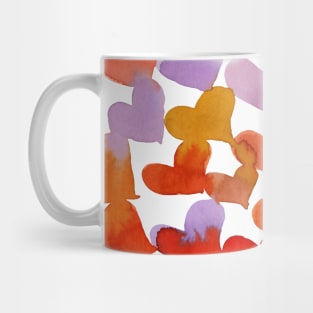 Watercolor melting hearts - retro Mug